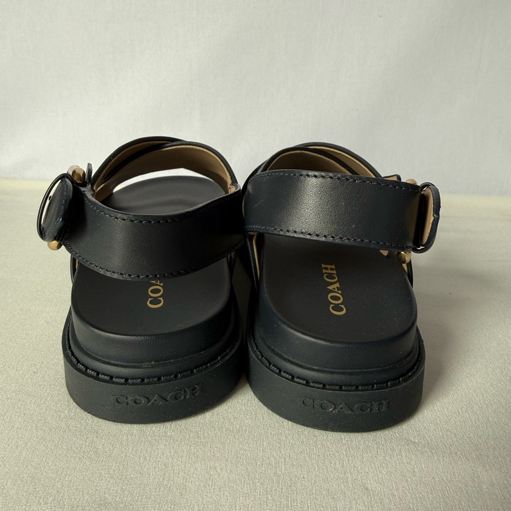 NWT Fraser Sandal Chambray Coach Women’s shoes Size 7 B Midnight navy CT645 - Picture 5 of 12